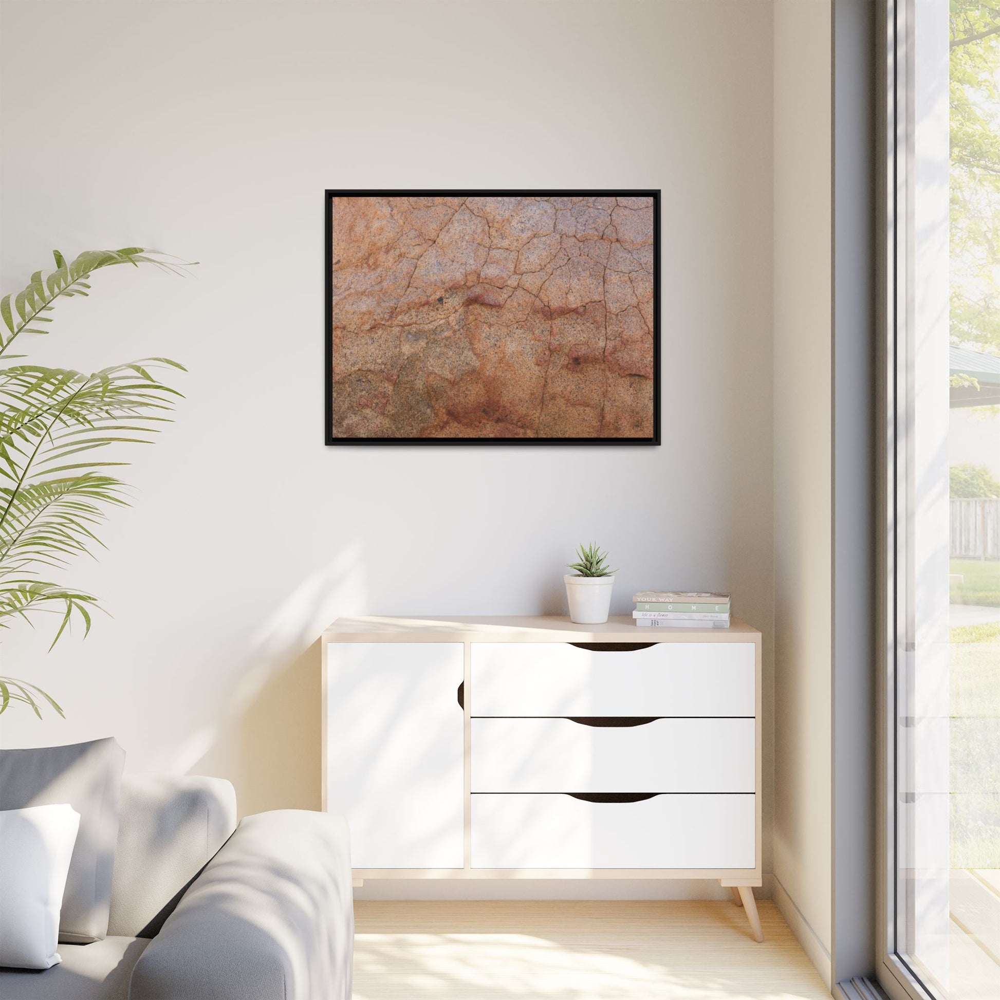 Russet Fissures - Unique Stretched Canvas Wall Art - Art By Earth