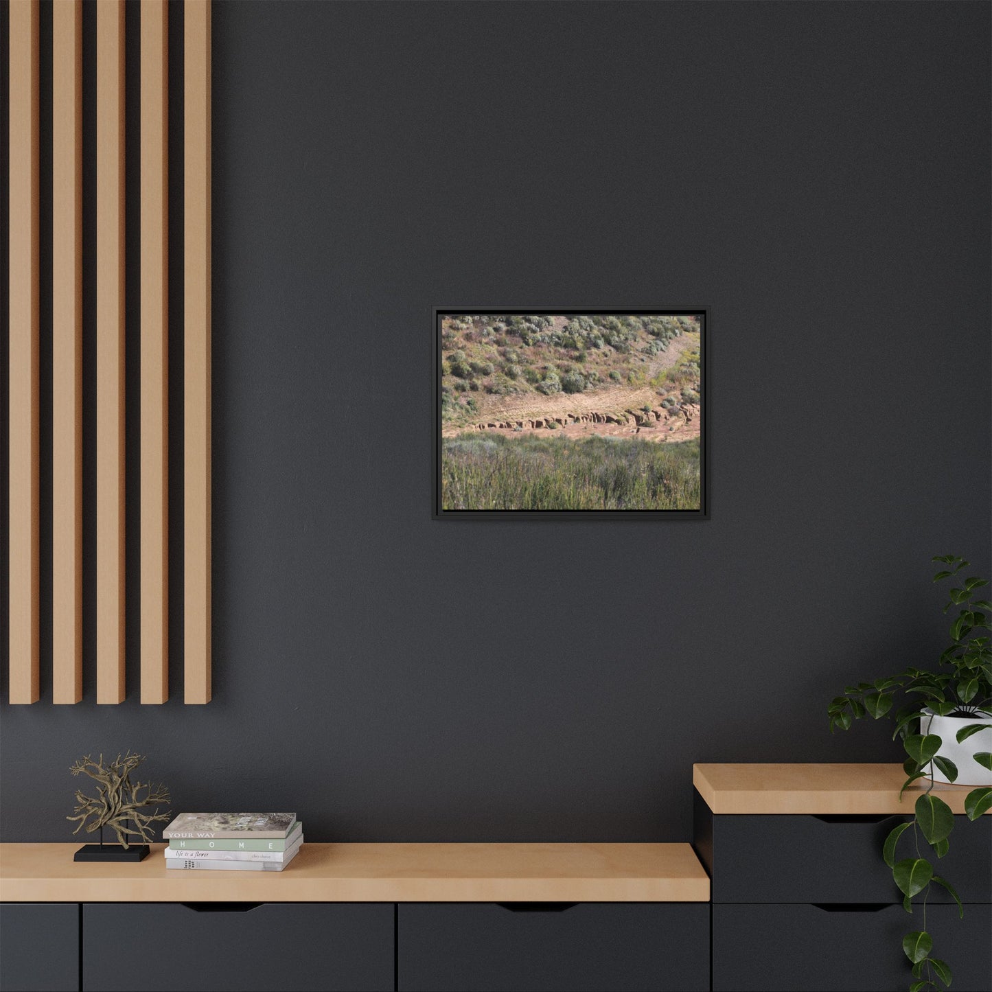 Ancient Dwellings in the Valley - Unique Stretched Canvas Wall Art - Art By Earth