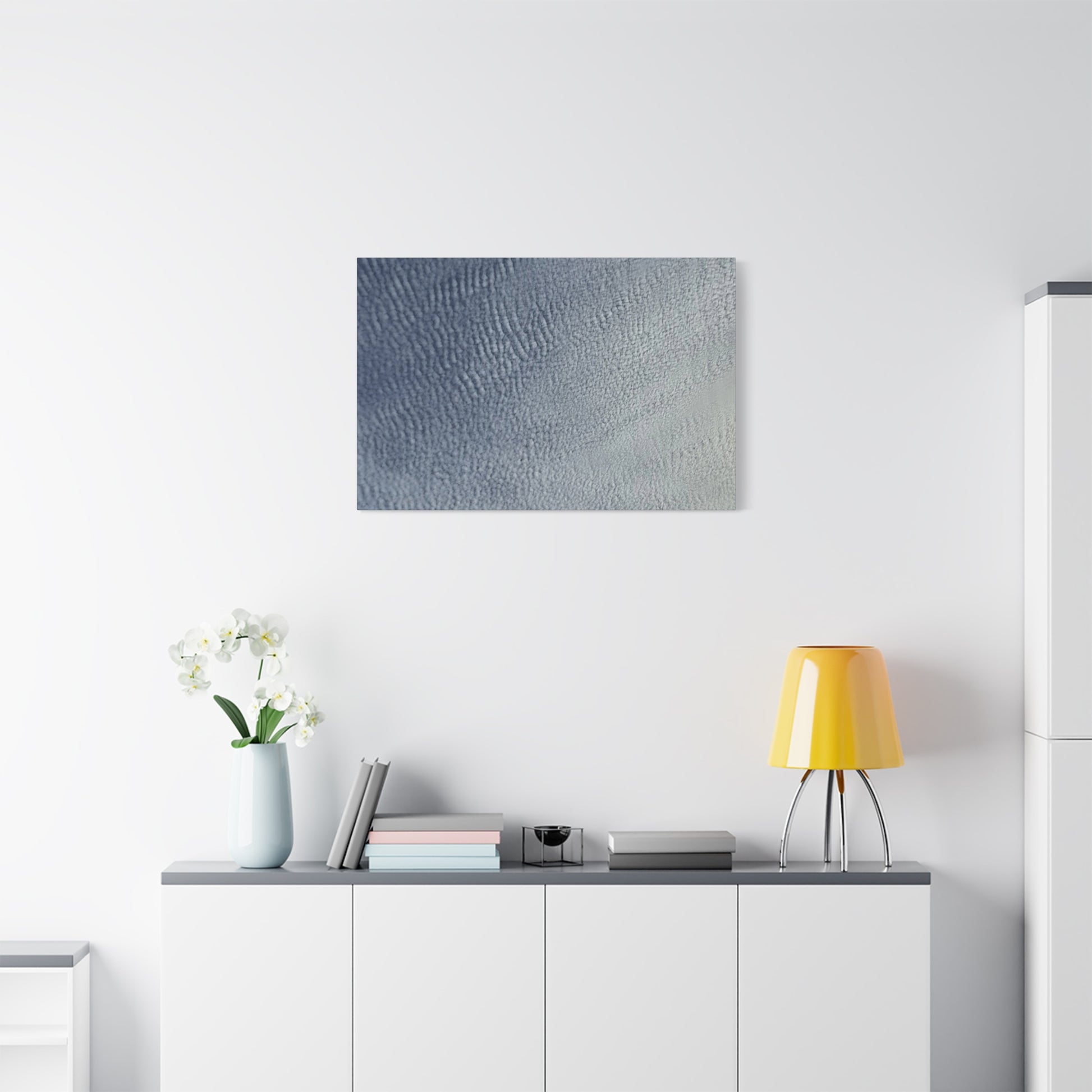 Undulating Whispers of Cerulean - Unique Frameless Canvas Wall Art - Art By Earth