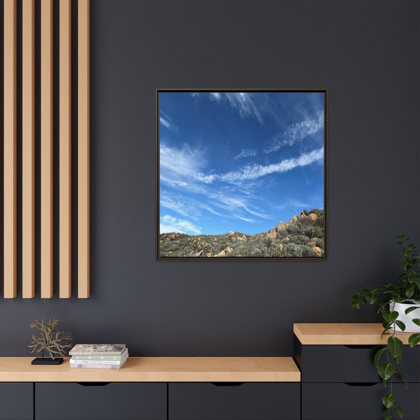 Arid Landscape with Rocky Outcrops - Unique Stretched Canvas Wall Art