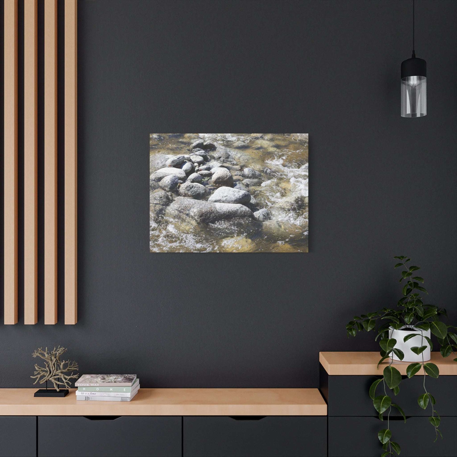 River Stones - Unique Frameless Canvas Wall Art - Art By Earth