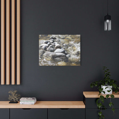 River Stones - Unique Frameless Canvas Wall Art - Art By Earth