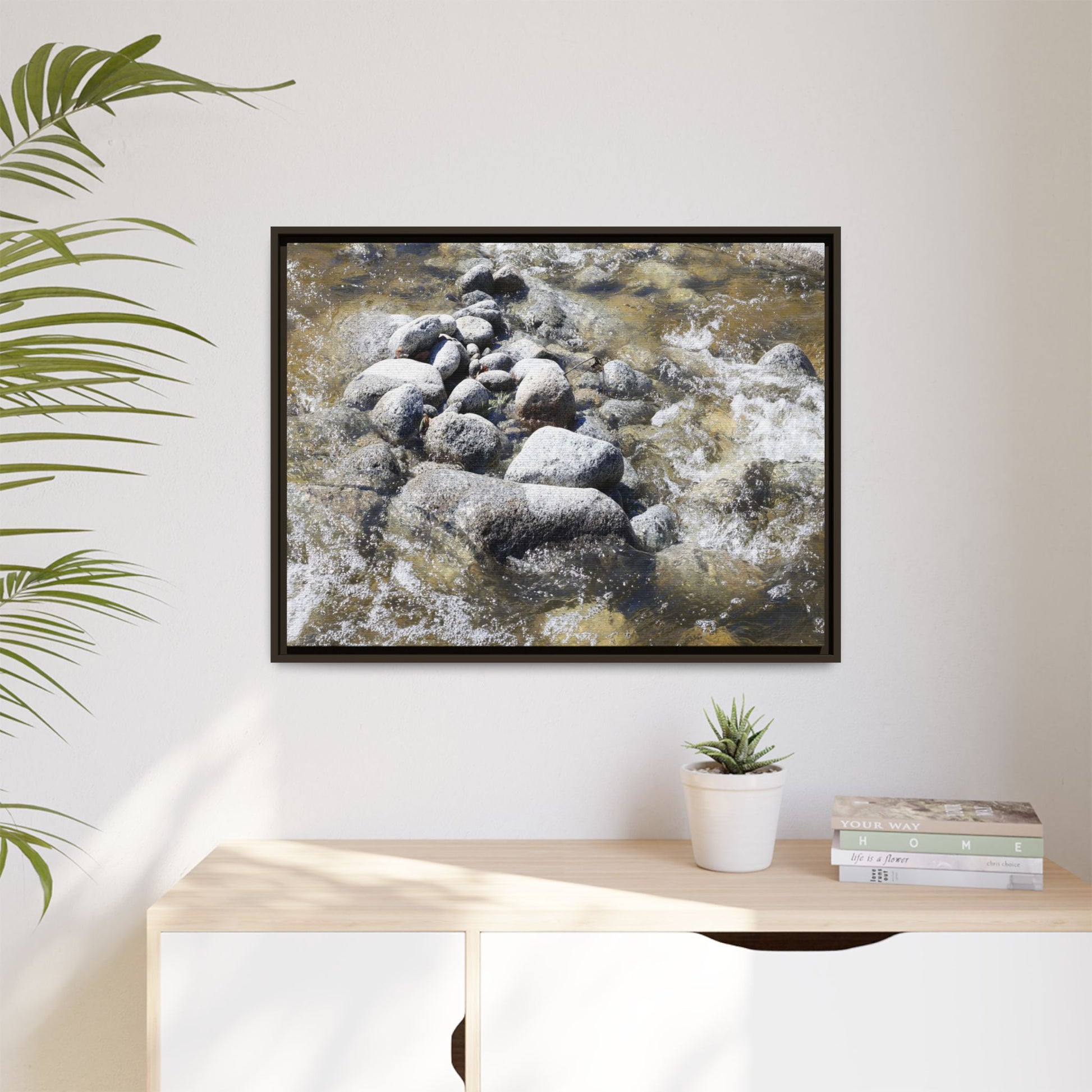 Mountain Stream Flow - Unique Stretched Canvas Wall Art - Art By Earth