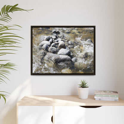 Mountain Stream Flow - Unique Stretched Canvas Wall Art - Art By Earth