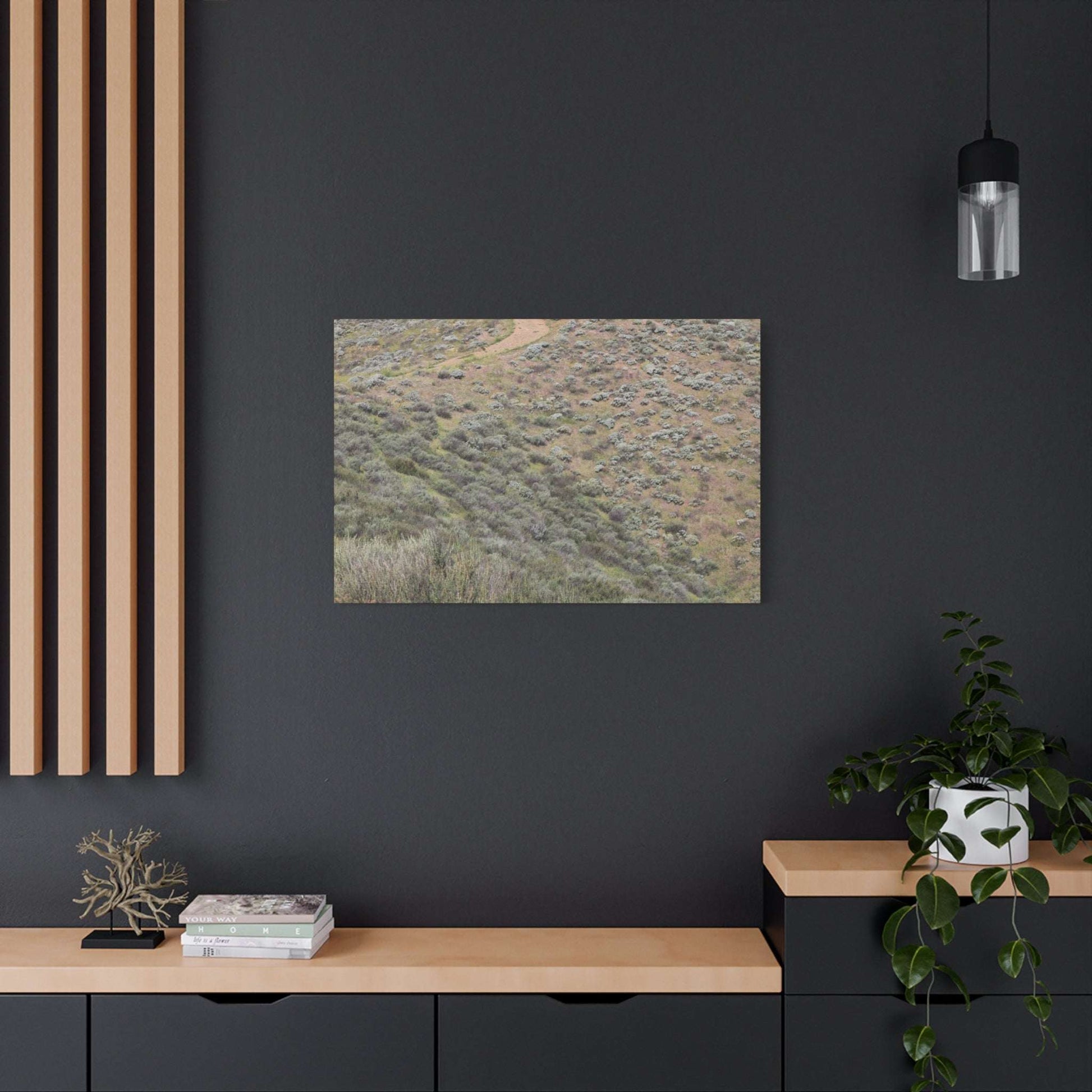 Desert Path Through Sagebrush - Unique Frameless Canvas Wall Art - Art By Earth