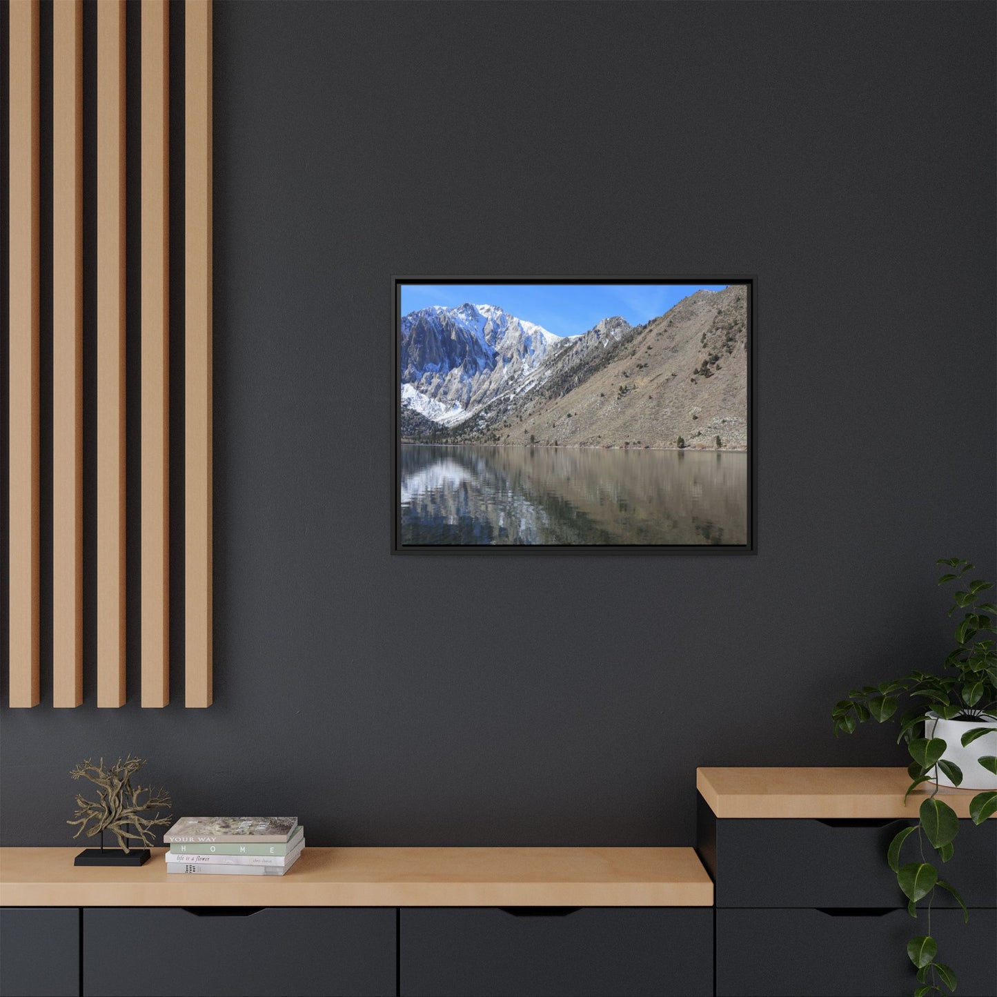 Mountain Mirror - Unique Stretched Canvas Wall Art