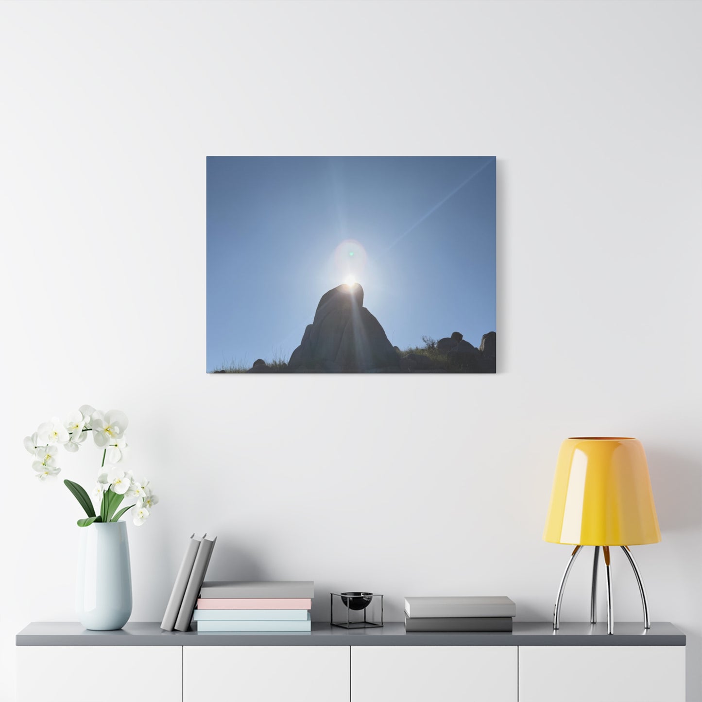 Sunburst Over Stone - Unique Frameless Canvas Wall Art - Art By Earth