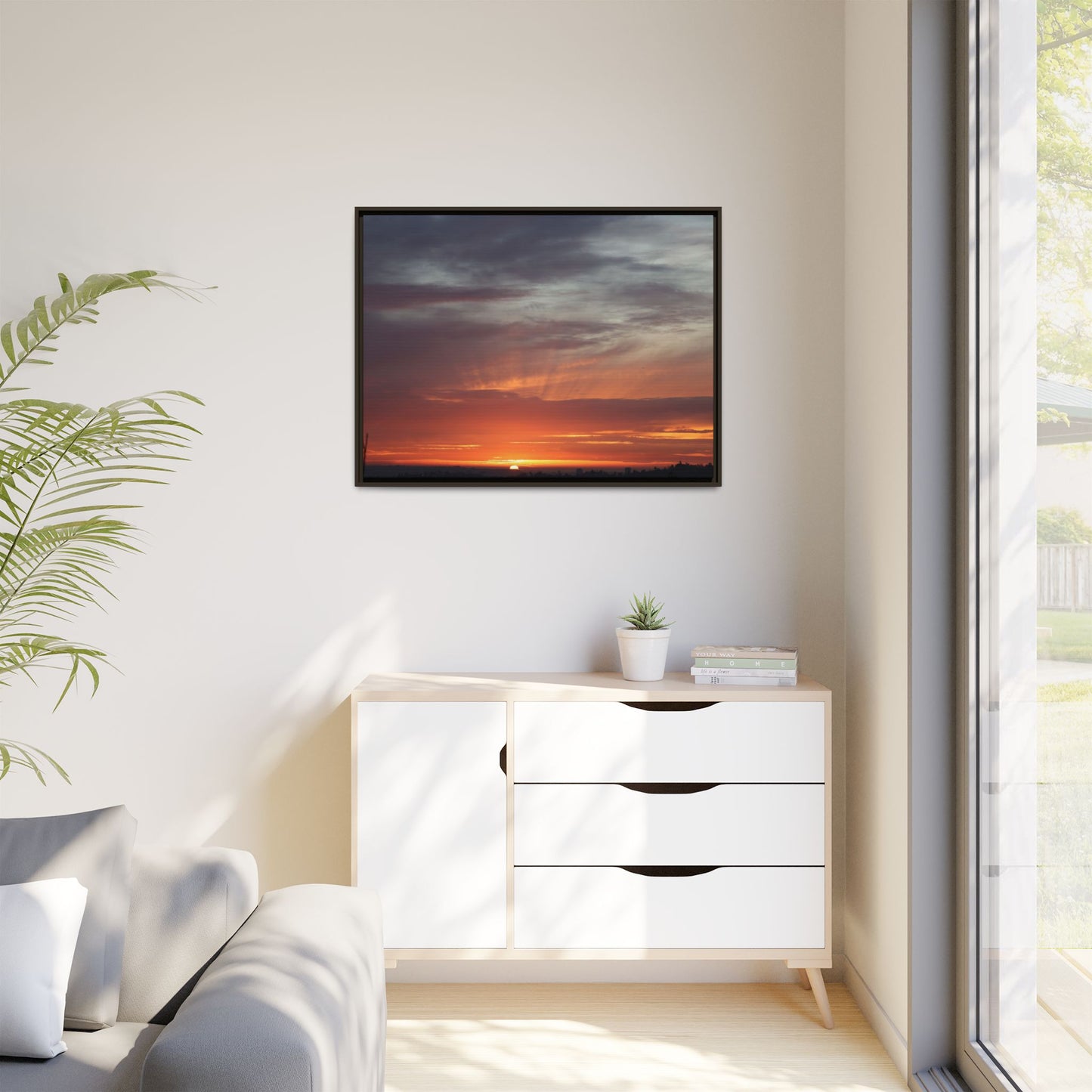 Fiery Horizon - Unique Stretched Canvas Wall Art - Art By Earth