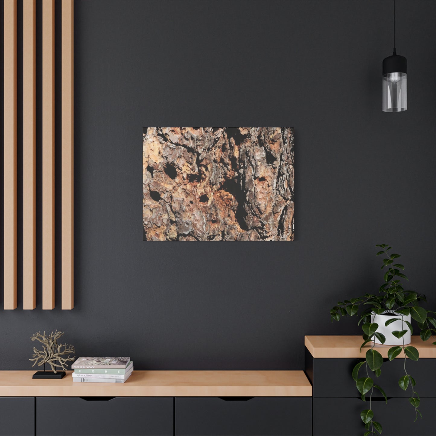 Tree Bark Mosaic - Unique Frameless Canvas Wall Art - Art By Earth