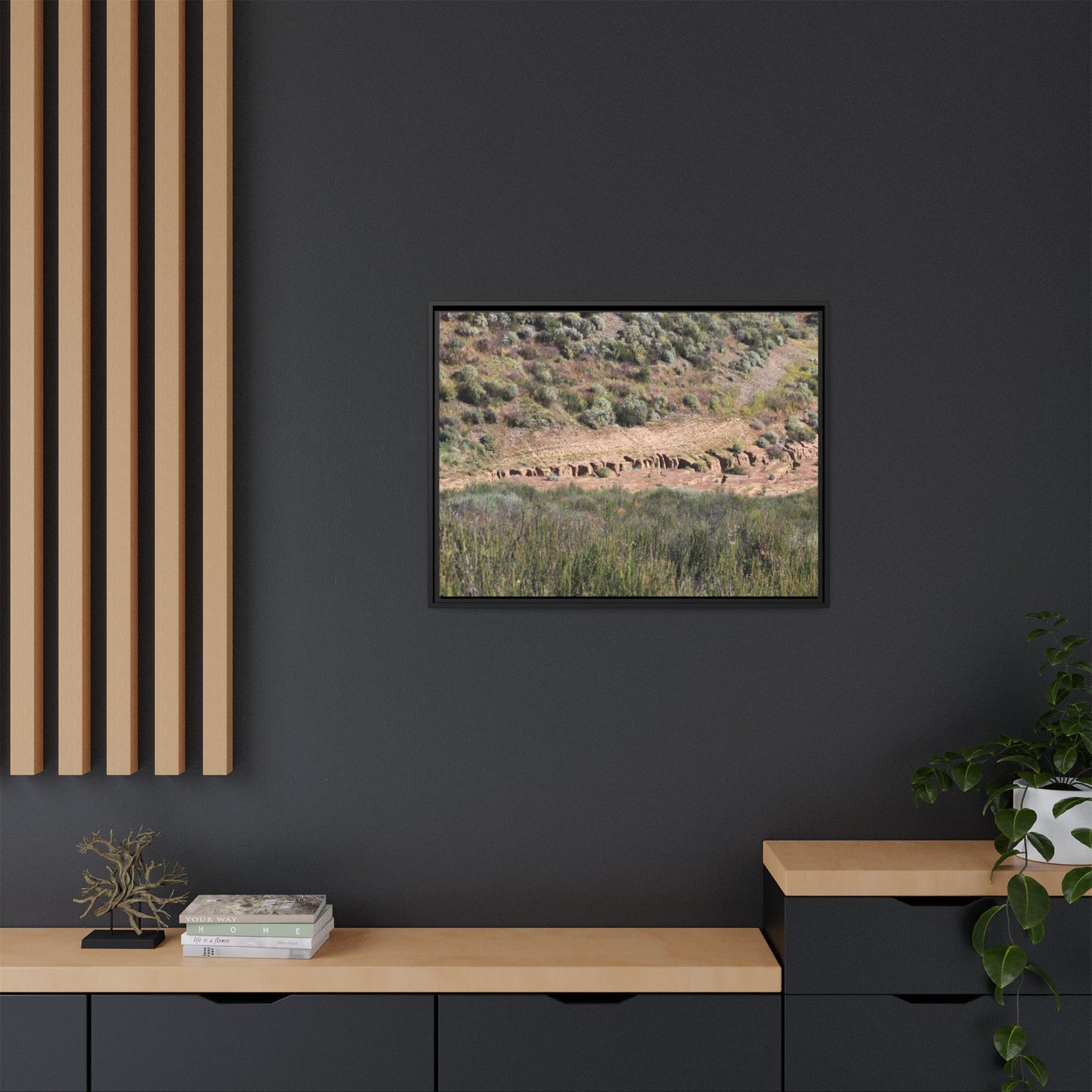 Ancient Dwellings in the Valley - Unique Stretched Canvas Wall Art - Art By Earth