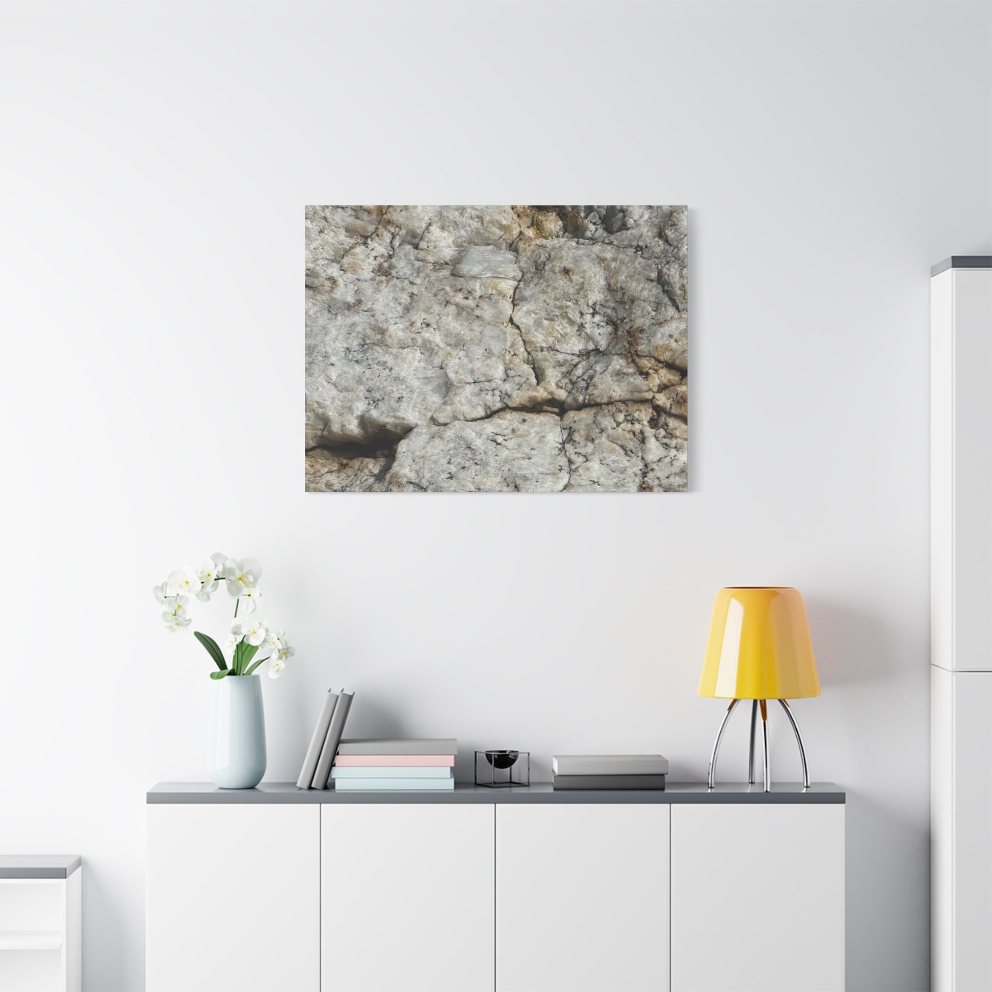 Ancient Rock Face - Unique Frameless Canvas Wall Art - Art By Earth