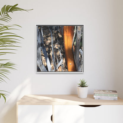 Burnt Trees and Golden Trunk - Unique Stretched Canvas Wall Art