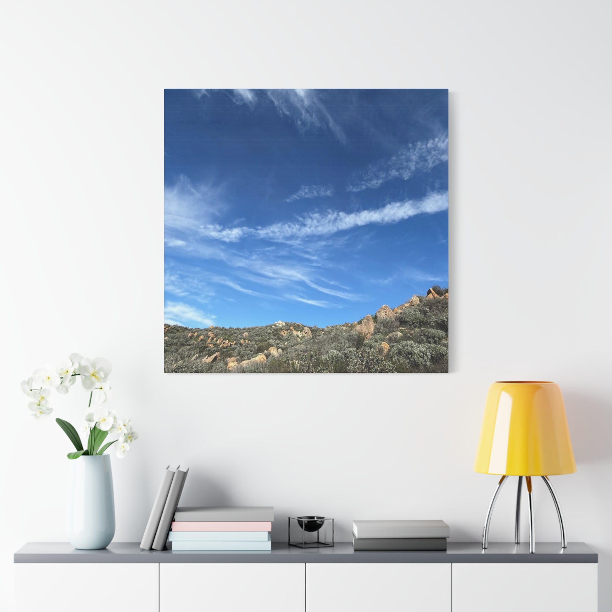 Desert Hills Under Blue Sky - Unique Frameless Canvas Wall Art - Art By Earth