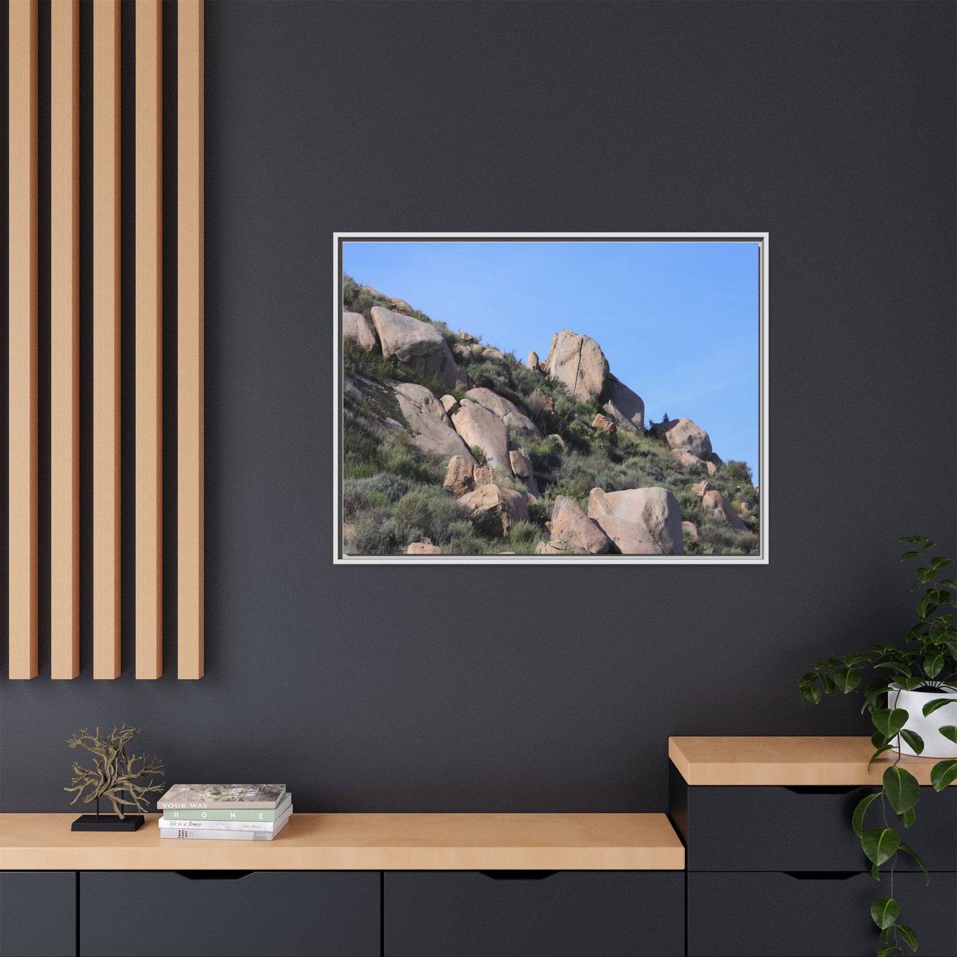 Ancient Boulders in Arid Landscape - Unique Stretched Canvas Wall Art - Art By Earth