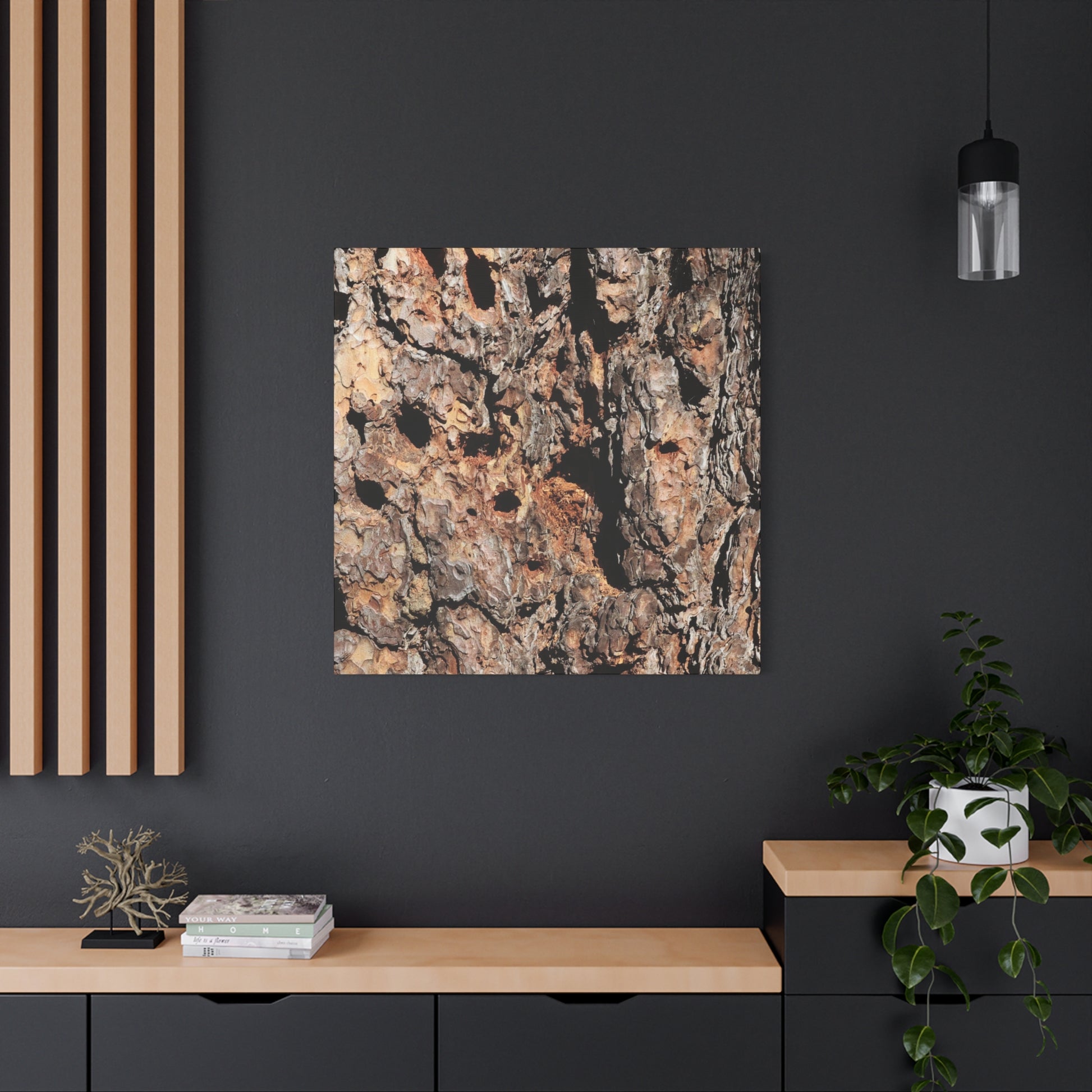 Tree Bark Mosaic - Unique Frameless Canvas Wall Art - Art By Earth