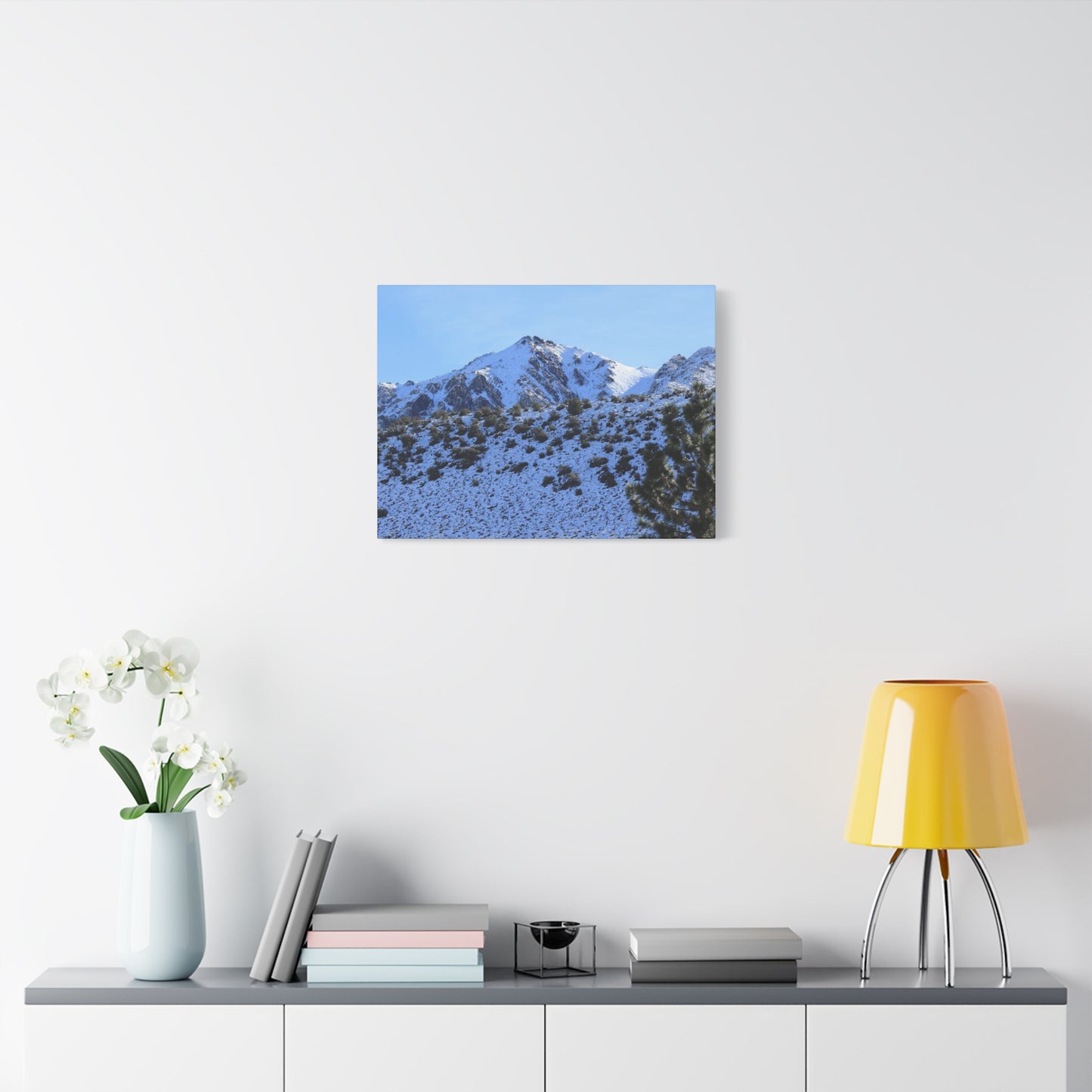 Snowy Peaks and Stoic Pines - Unique Frameless Canvas Wall Art