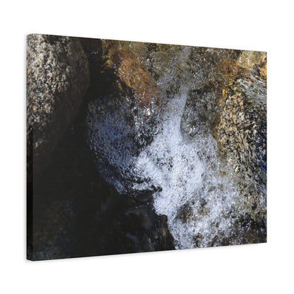 Water's Whisper Between Stone - Unique Frameless Canvas Wall Art - Art By Earth