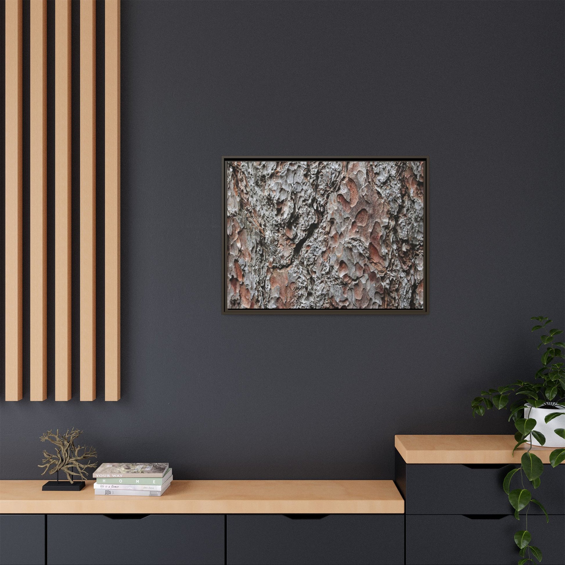 Bark Texture Symphony - Unique Stretched Canvas Wall Art - Art By Earth