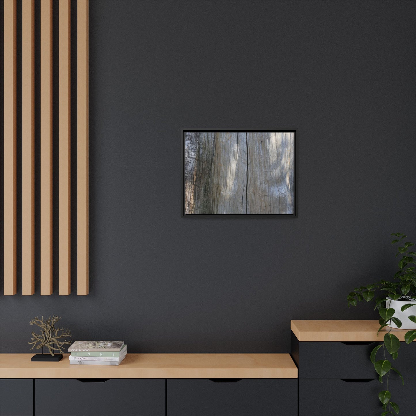 Weathered Wood Surface - Unique Stretched Canvas Wall Art