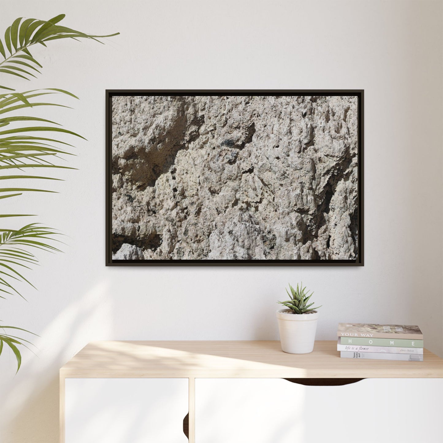 Weathered Stone Whispers - Unique Stretched Canvas Wall Art