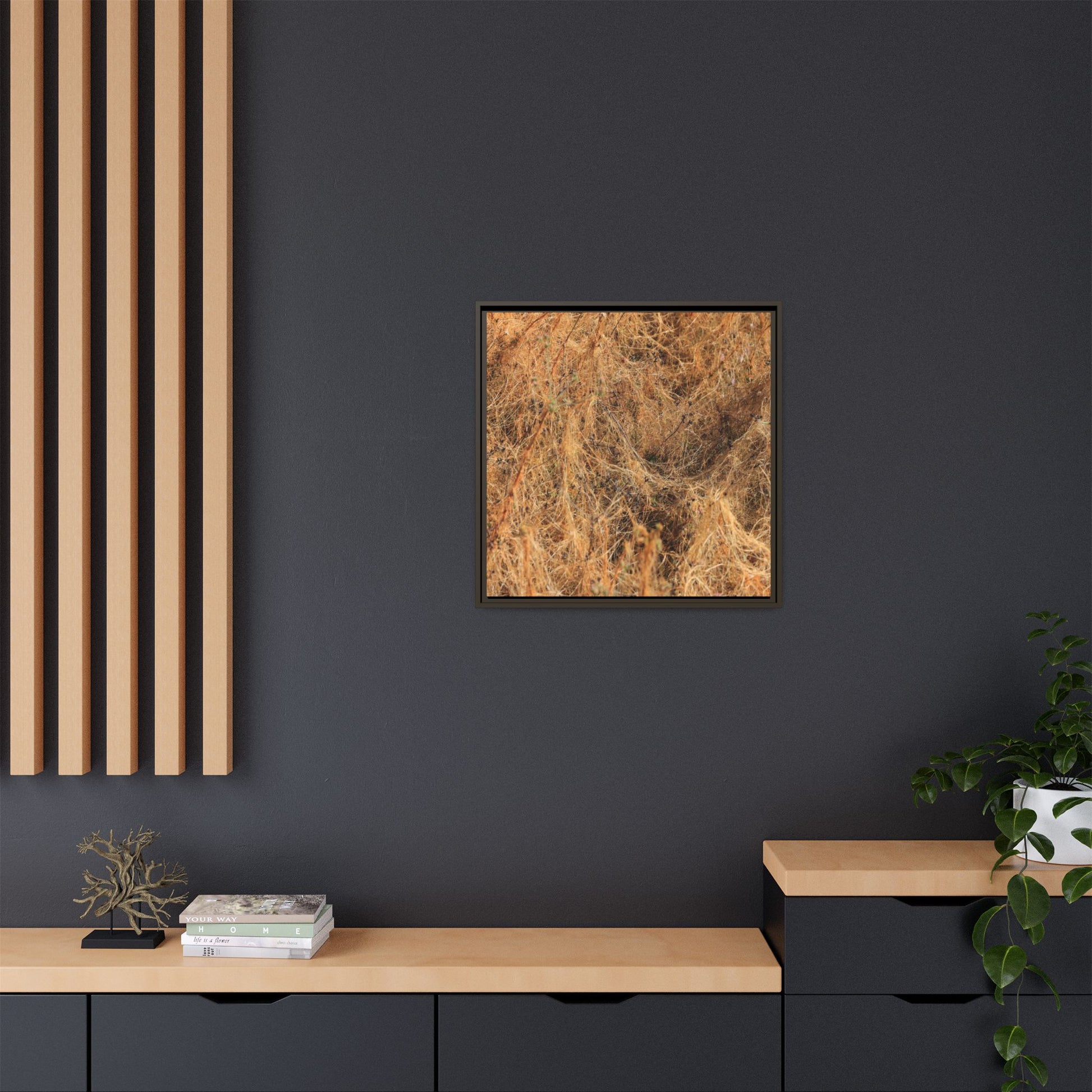 Dried Vegetation Study - Unique Stretched Canvas Wall Art - Art By Earth
