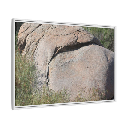 Stone Head Emerging from Earth - Unique Stretched Canvas Wall Art - Art By Earth