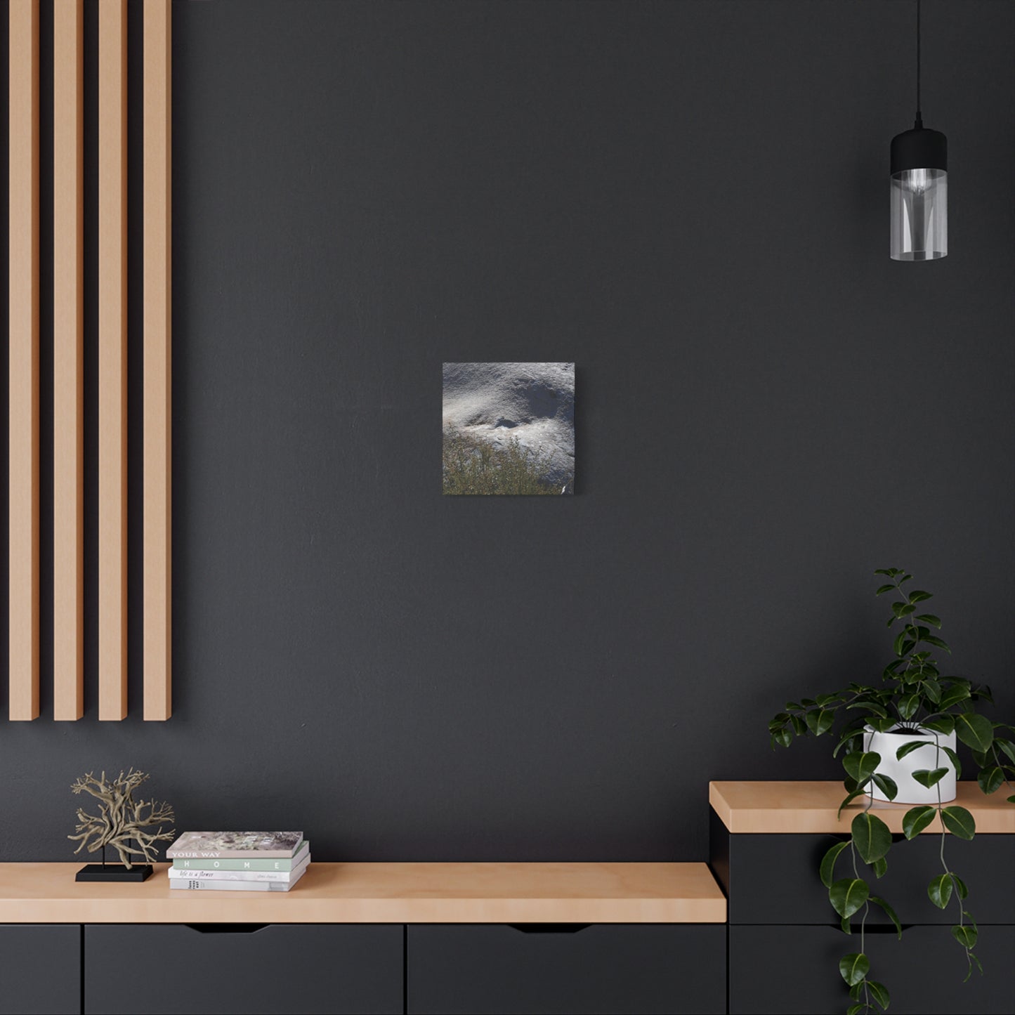 Stone Face in Nature - Unique Frameless Canvas Wall Art
