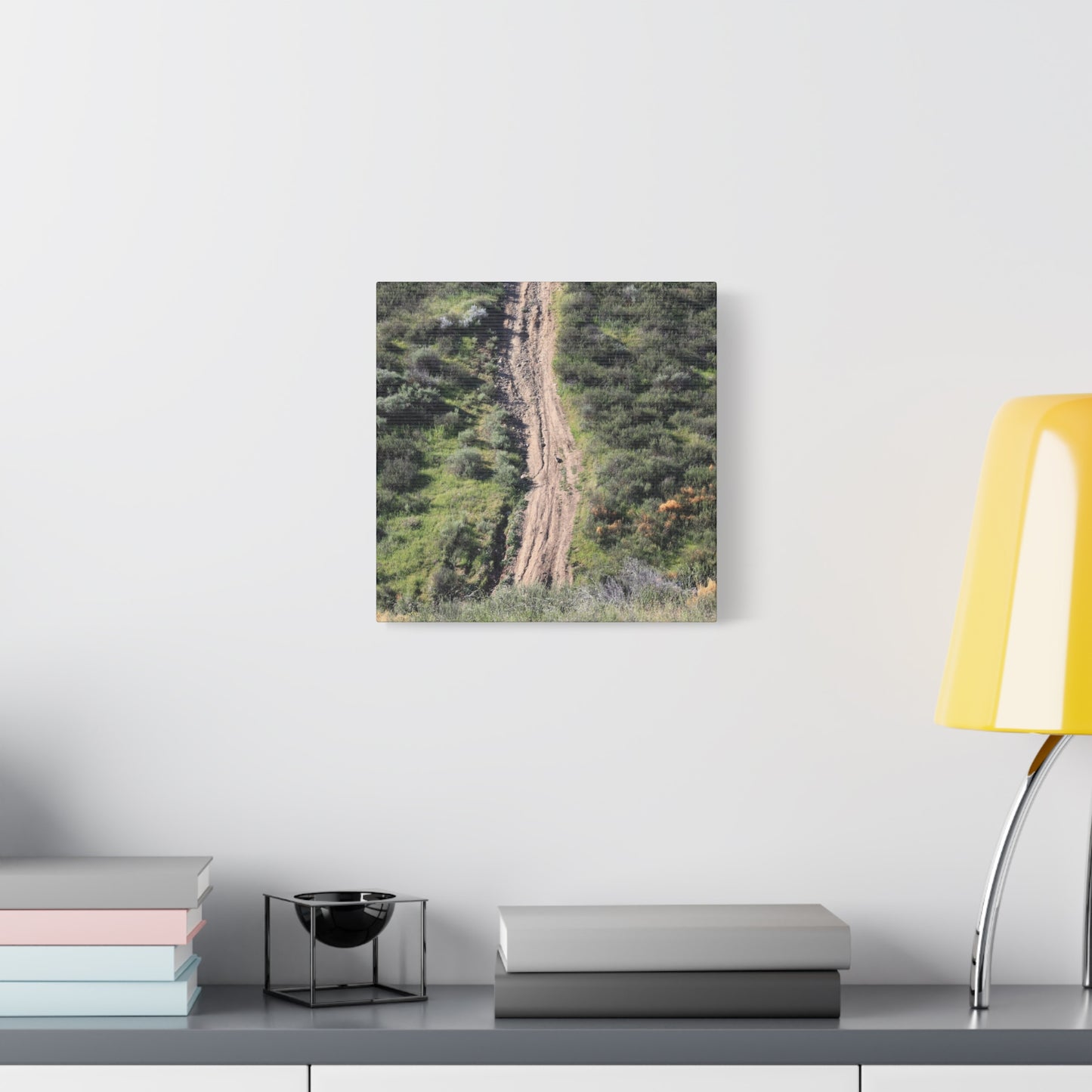 Straight Road Cutting Through Wilderness - Unique Frameless Canvas Wall Art - Art By Earth