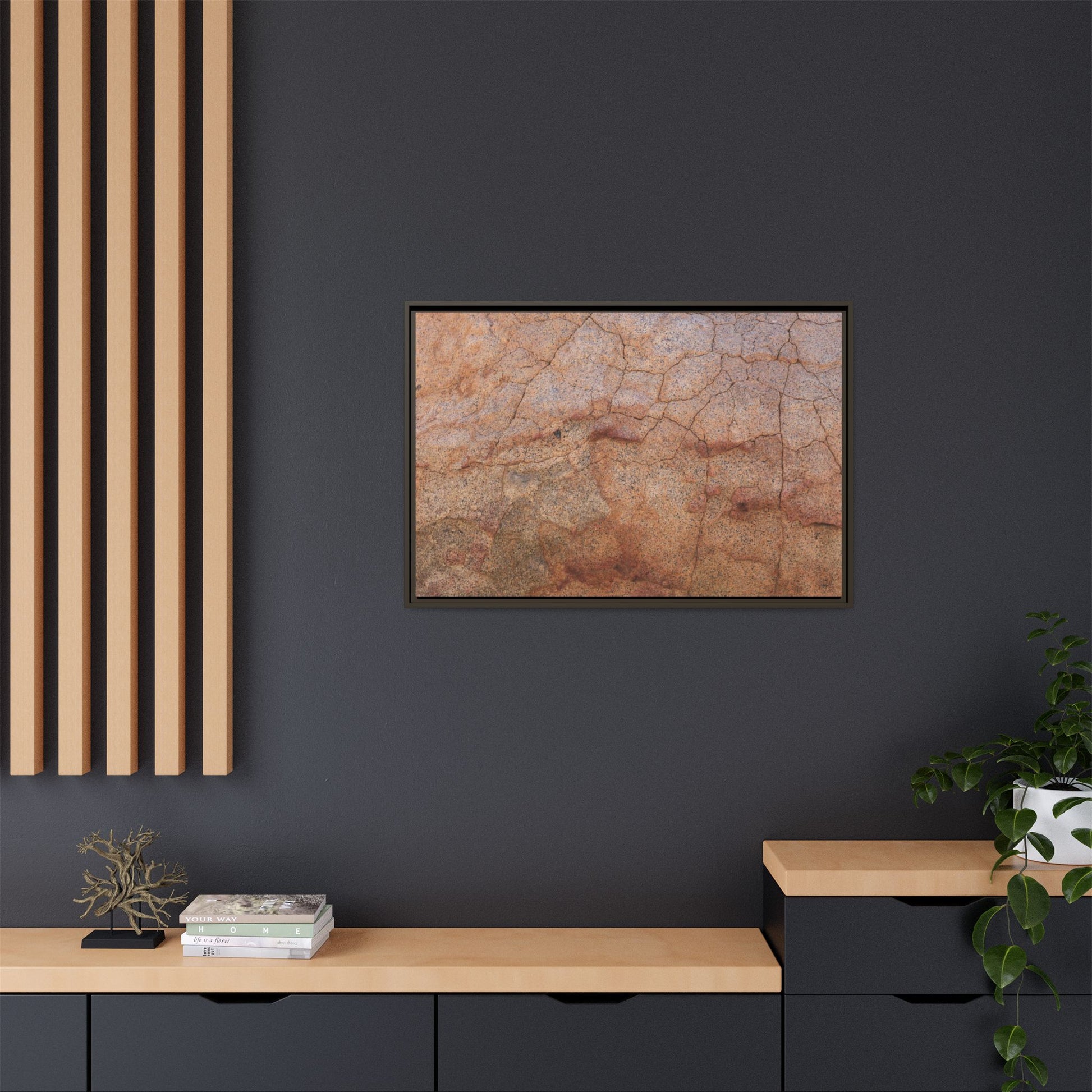 Russet Fissures - Unique Stretched Canvas Wall Art - Art By Earth
