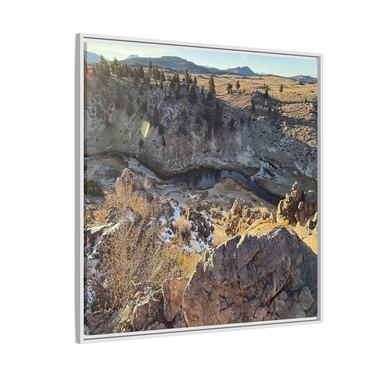 Fractured Landscape at Dawn - Unique Stretched Canvas Wall Art