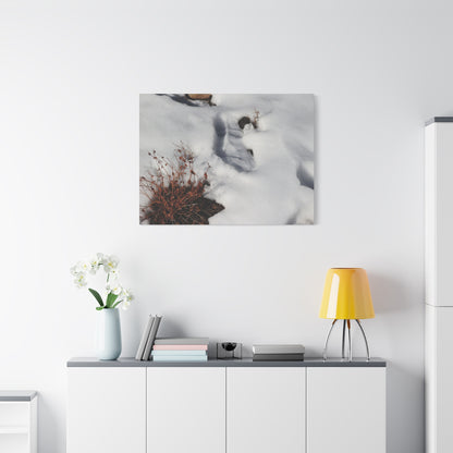Snow's Tender Embrace - Unique Frameless Canvas Wall Art