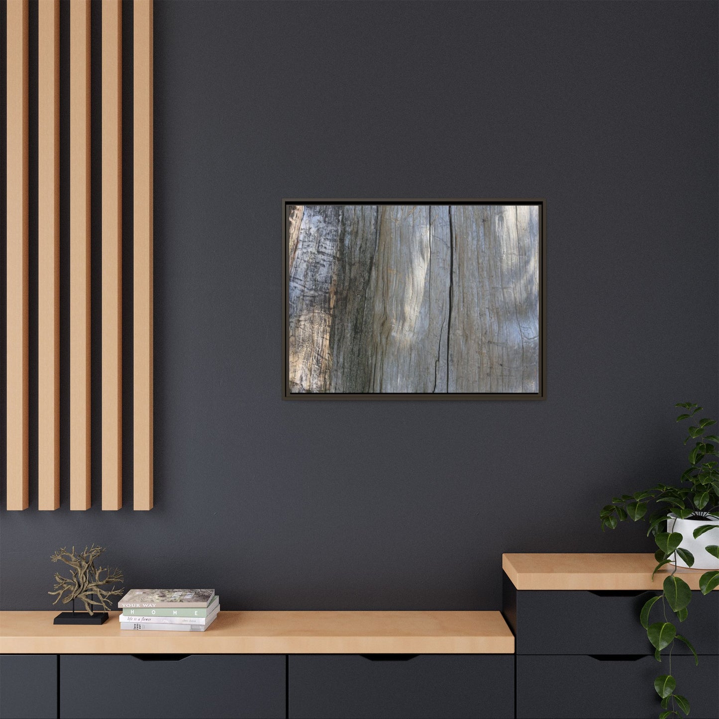 Cracked Timber Texture - Unique Stretched Canvas Wall Art