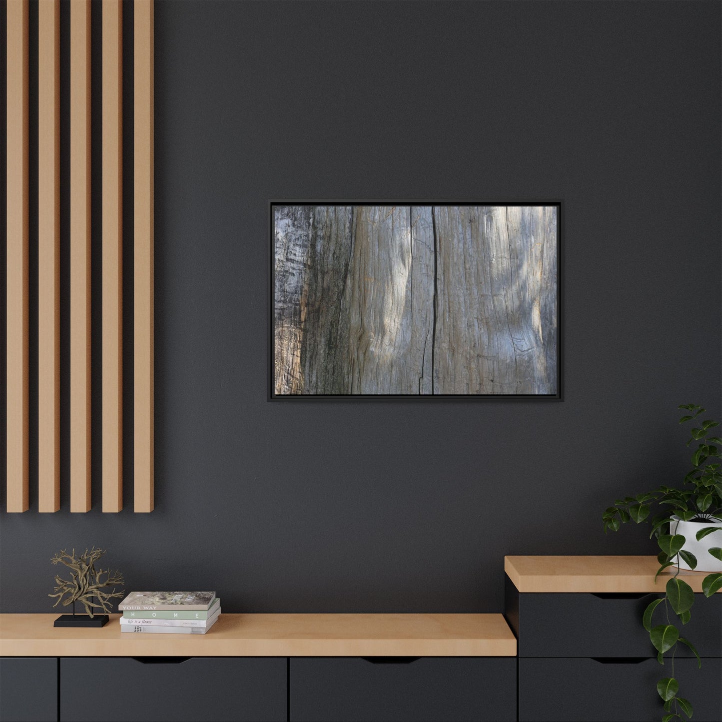 Weathered Wood Surface - Unique Stretched Canvas Wall Art