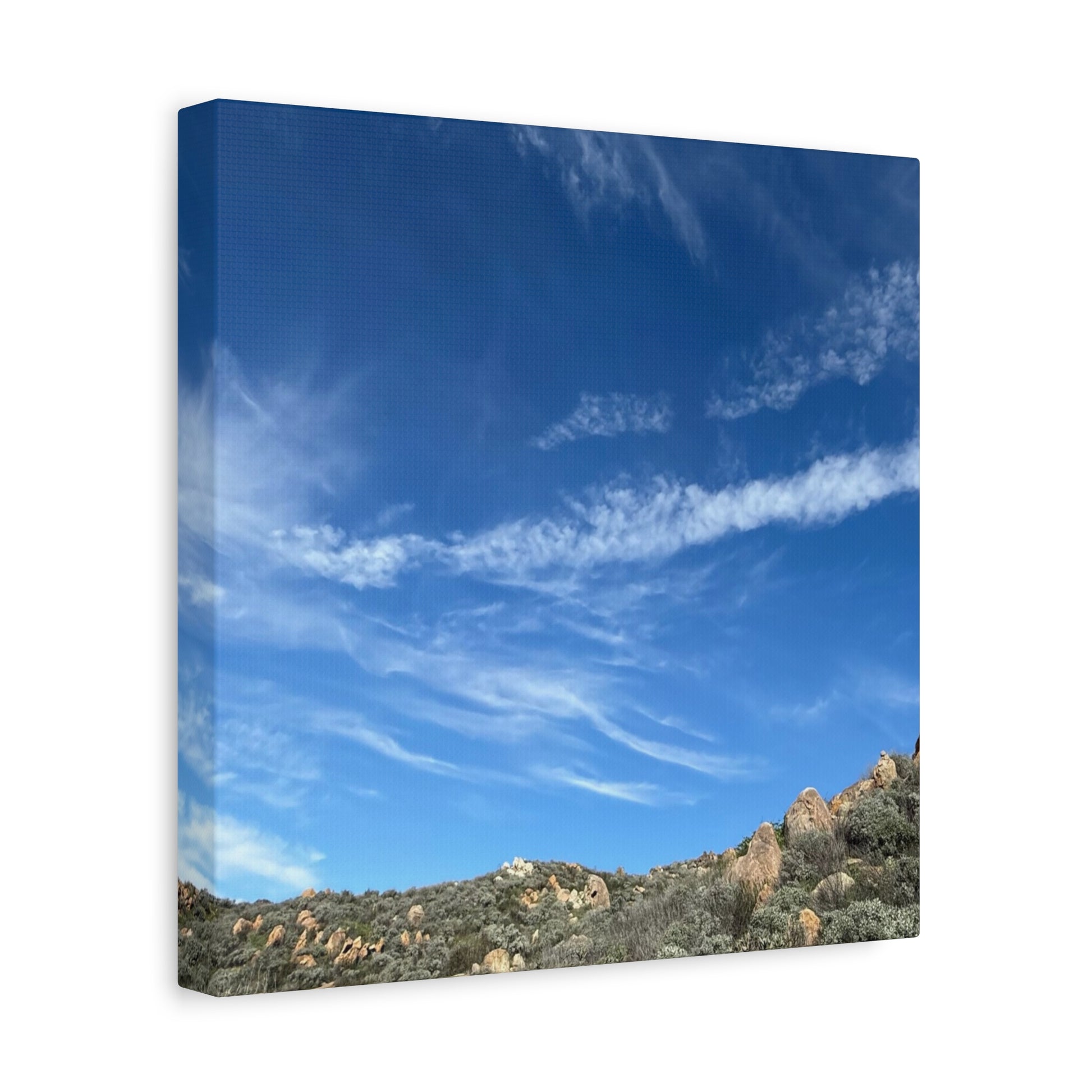Desert Hills Under Blue Sky - Unique Frameless Canvas Wall Art - Art By Earth