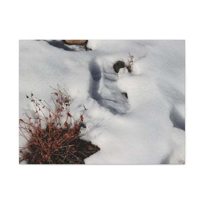 Snow's Tender Embrace - Unique Frameless Canvas Wall Art