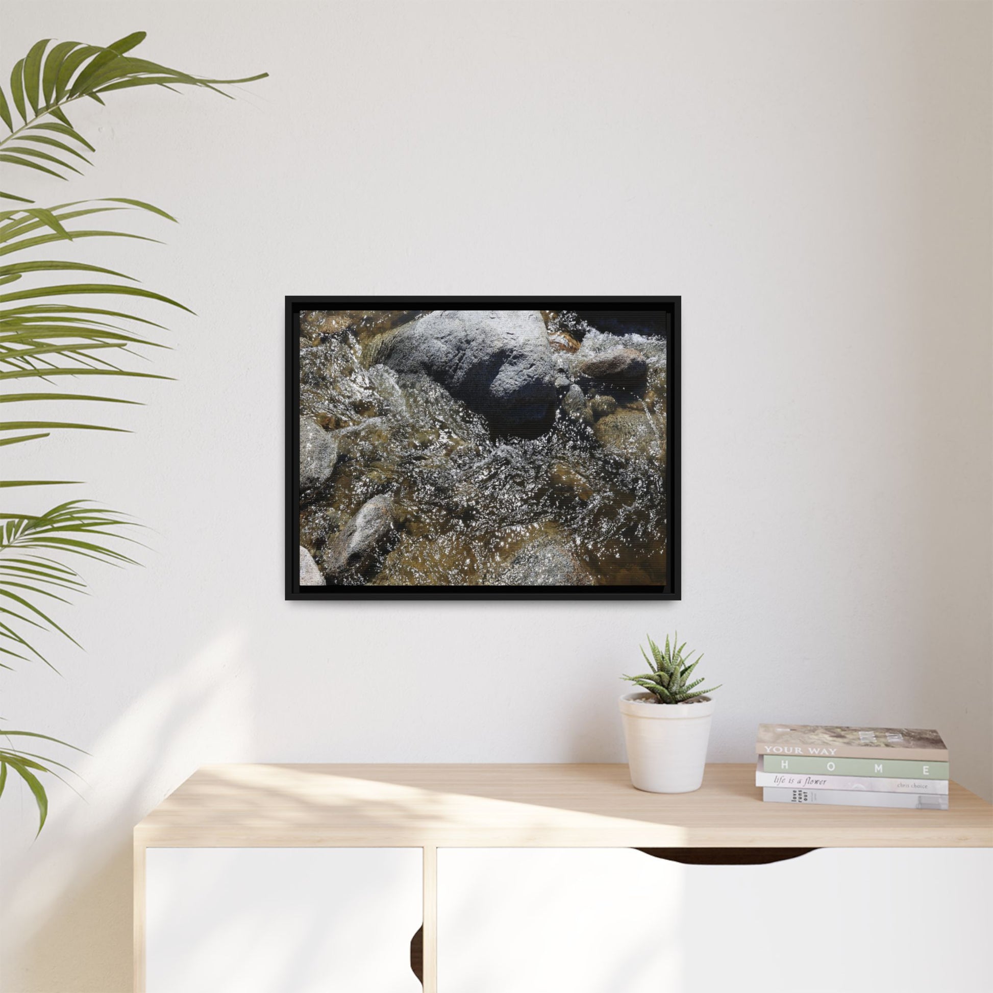 Water's Dance Over Stone - Unique Stretched Canvas Wall Art - Art By Earth