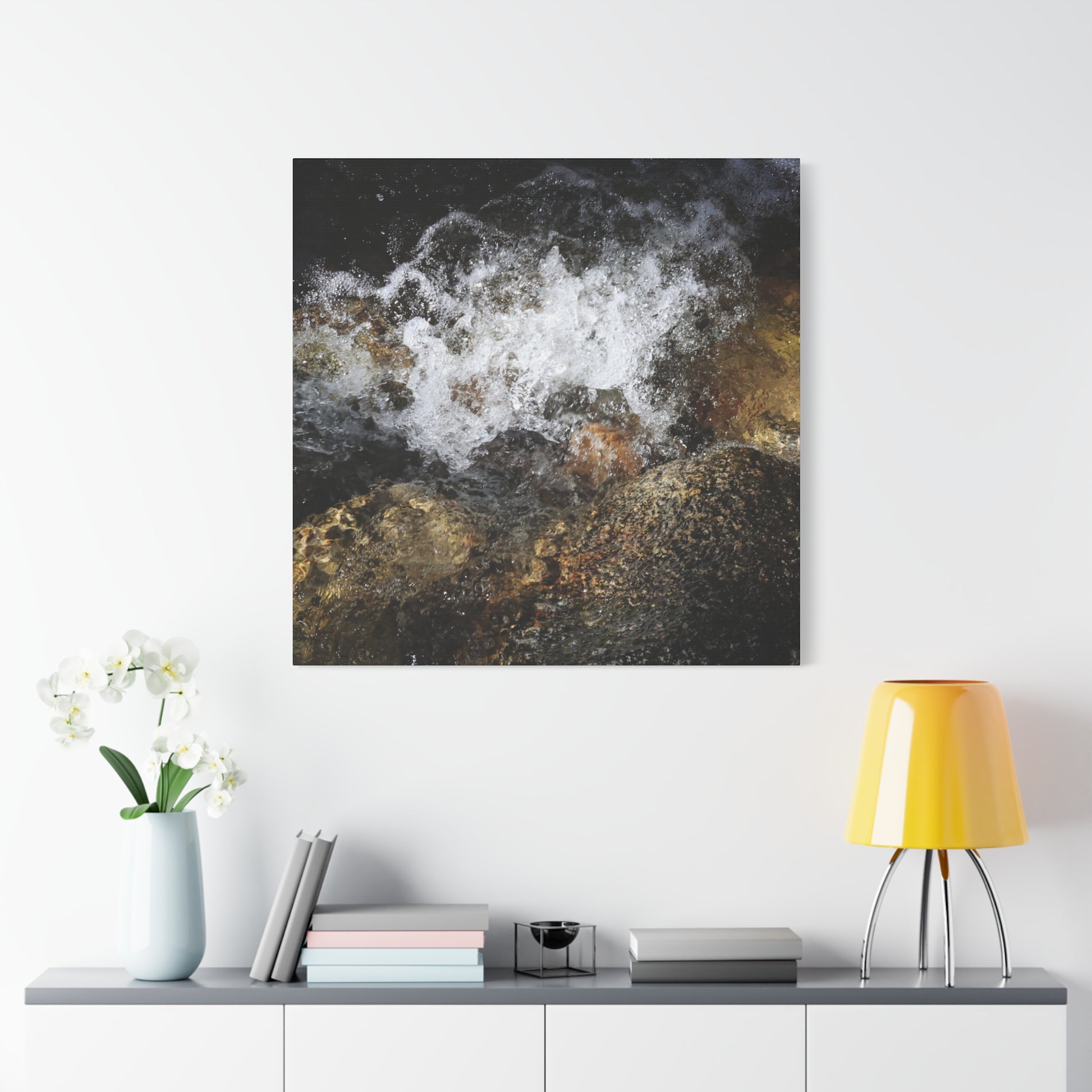 Stone and Surge - Unique Frameless Canvas Wall Art - Art By Earth