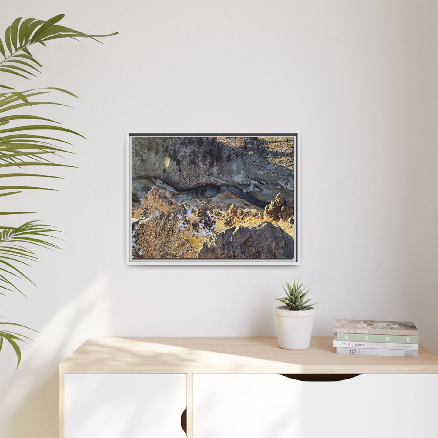 Fractured Landscape at Dawn - Unique Stretched Canvas Wall Art