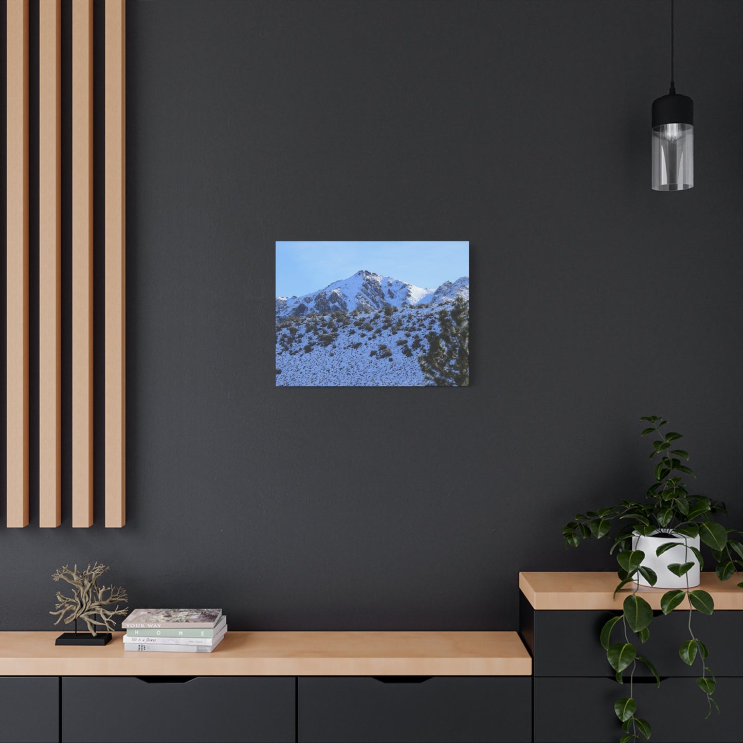 Snowy Peaks and Stoic Pines - Unique Frameless Canvas Wall Art