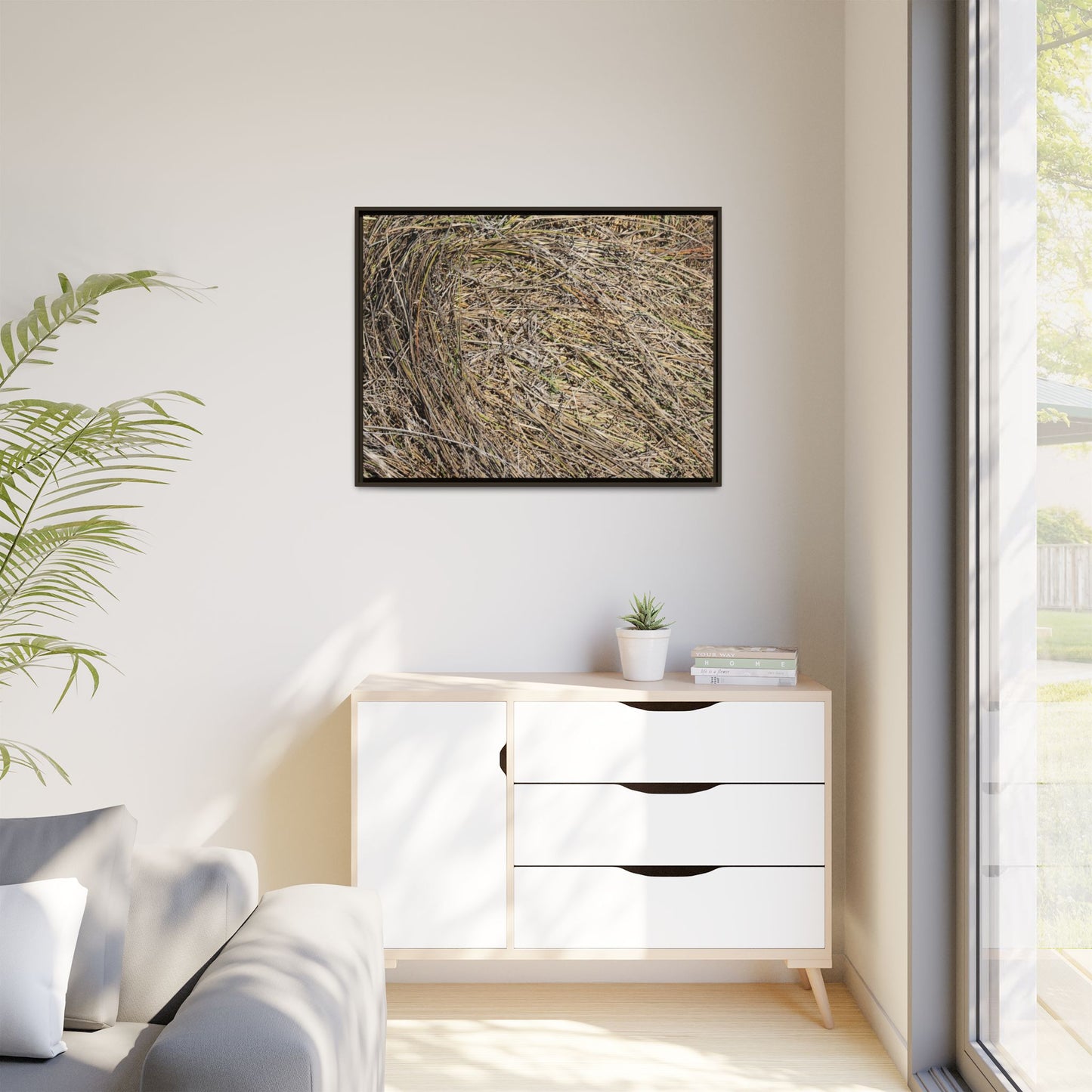 Tangled Grass Symphony - Unique Stretched Canvas Wall Art - Art By Earth