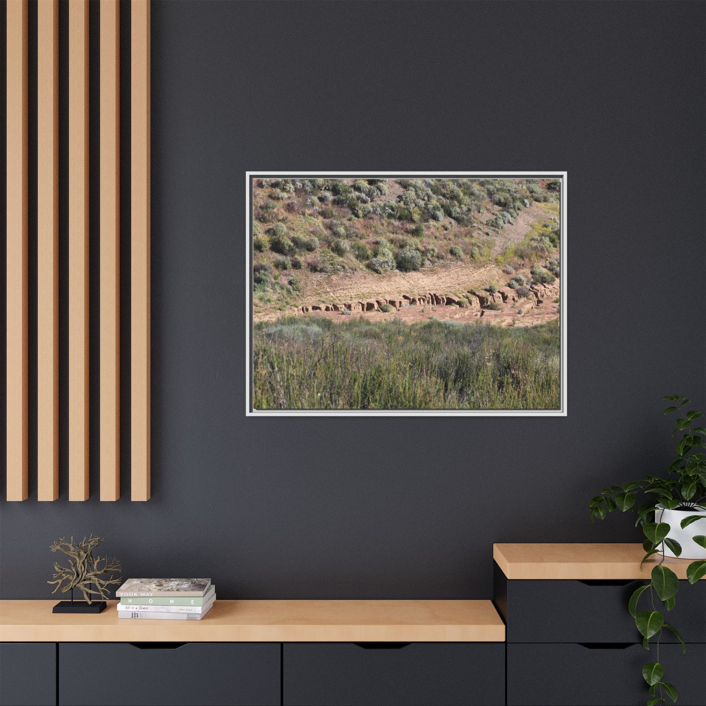 Ancient Dwellings in the Valley - Unique Stretched Canvas Wall Art - Art By Earth
