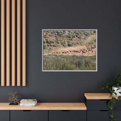 Ancient Dwellings in the Valley - Unique Stretched Canvas Wall Art - Art By Earth