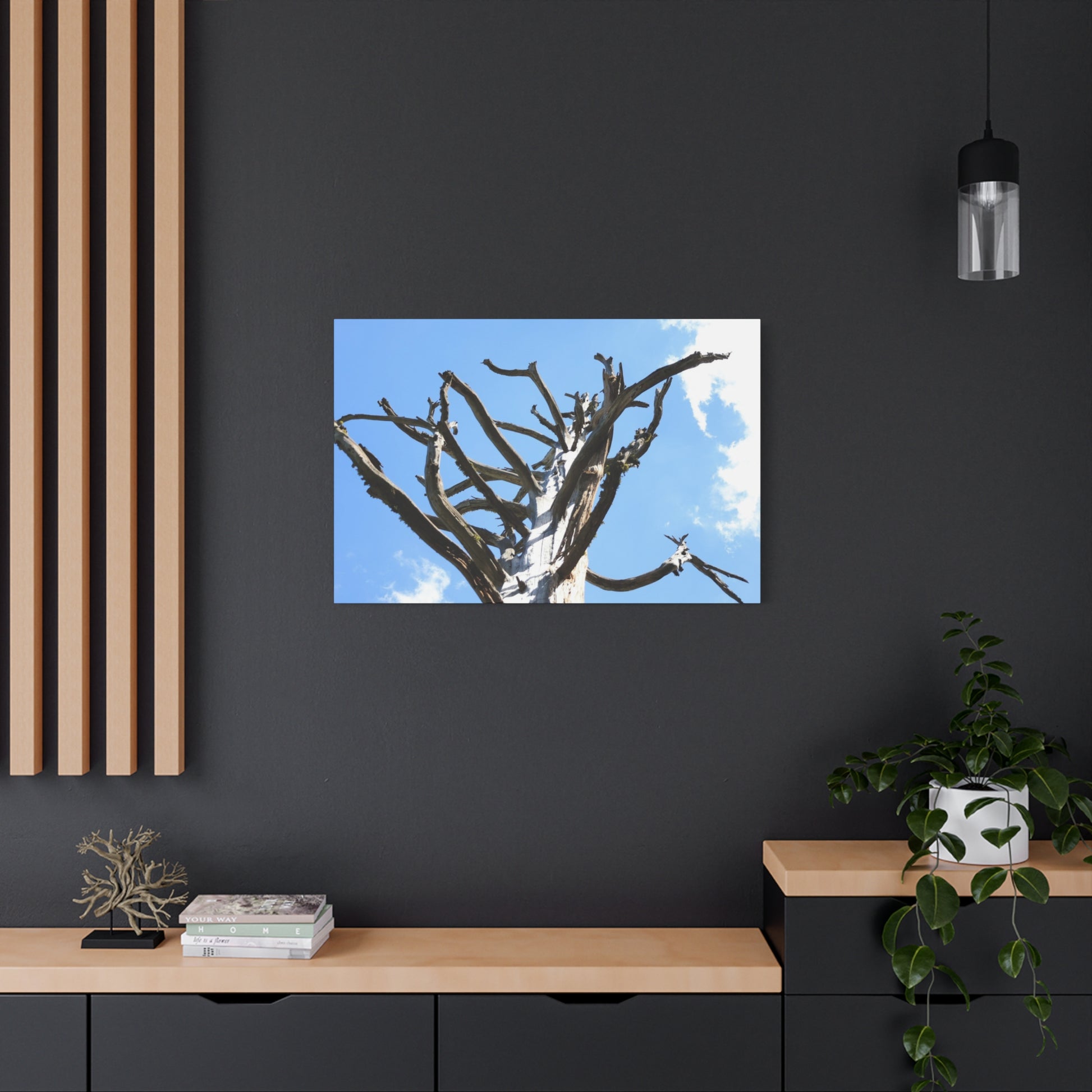 Skeletal Branches Reaching - Unique Frameless Canvas Wall Art - Art By Earth