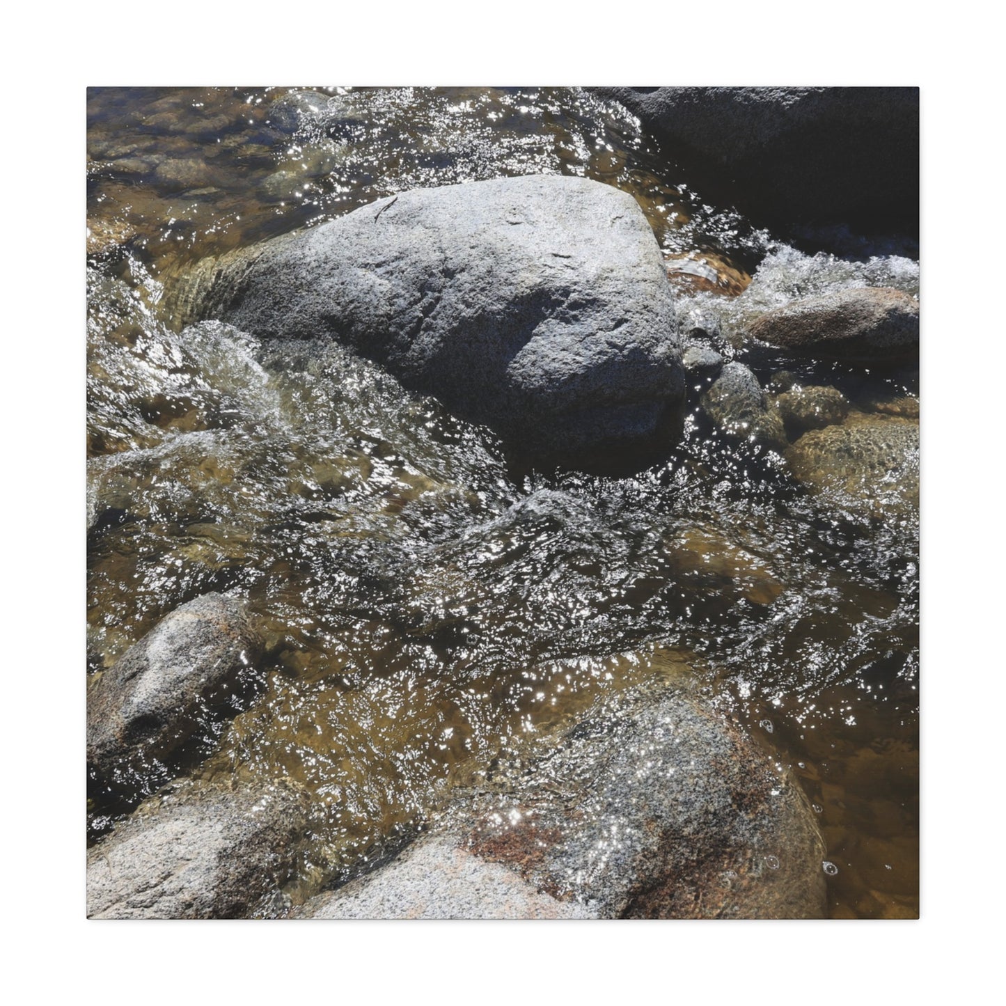 Rocky Stream - Unique Frameless Canvas Wall Art - Art By Earth