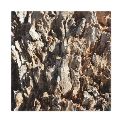Decaying Bark Symphony - Unique Frameless Canvas Wall Art
