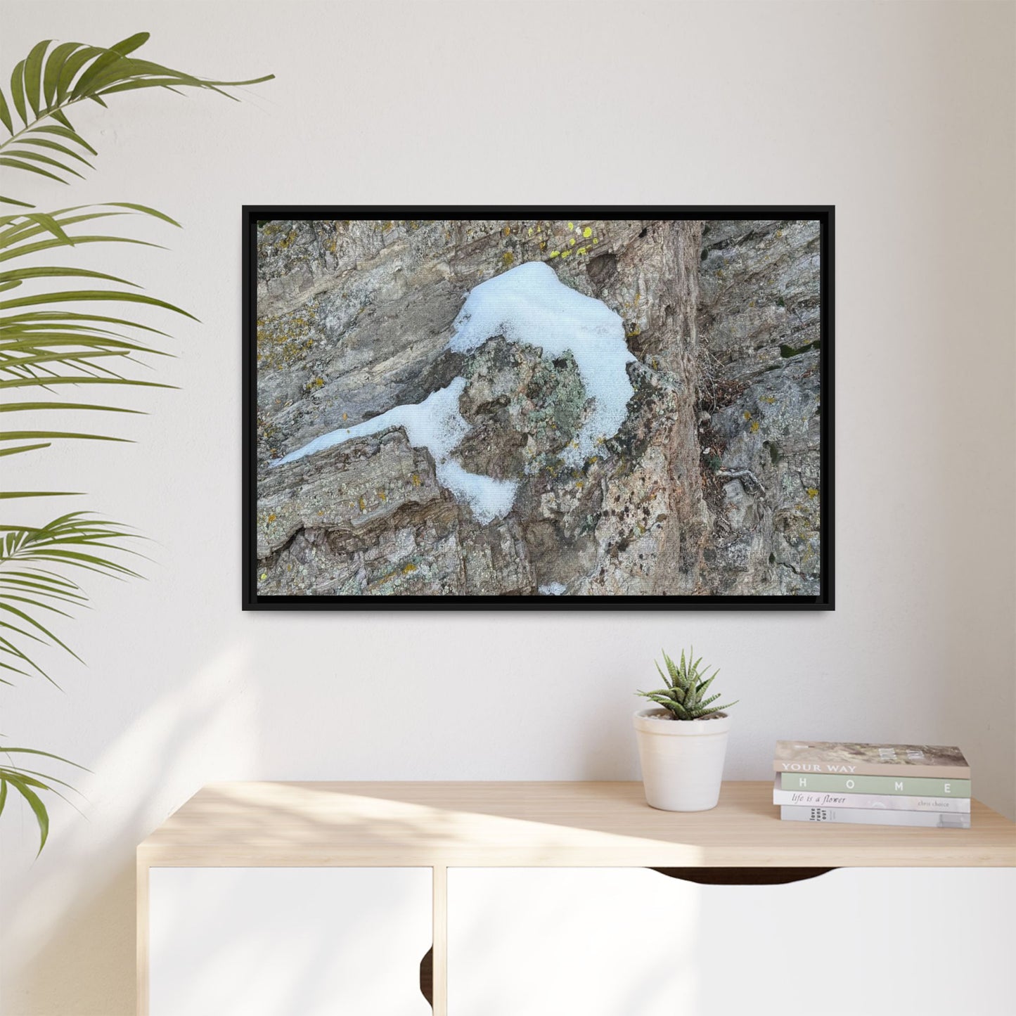 Lichen's Embrace - Unique Stretched Canvas Wall Art