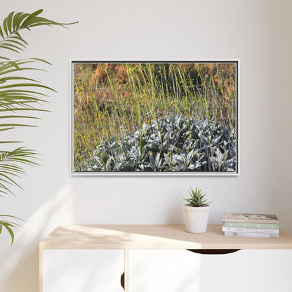 Arid Landscape with Yellow Flowers - Unique Stretched Canvas Wall Art - Art By Earth