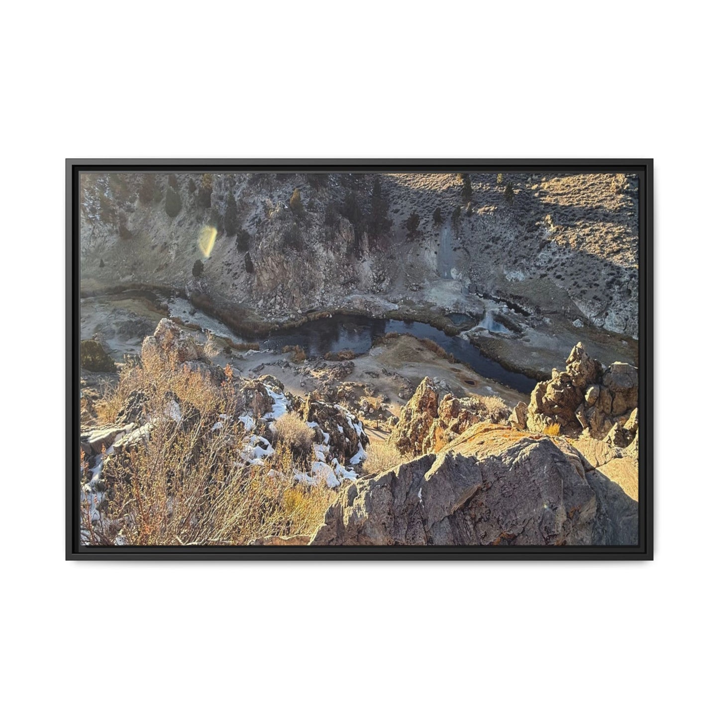 Fractured Landscape at Dawn - Unique Stretched Canvas Wall Art