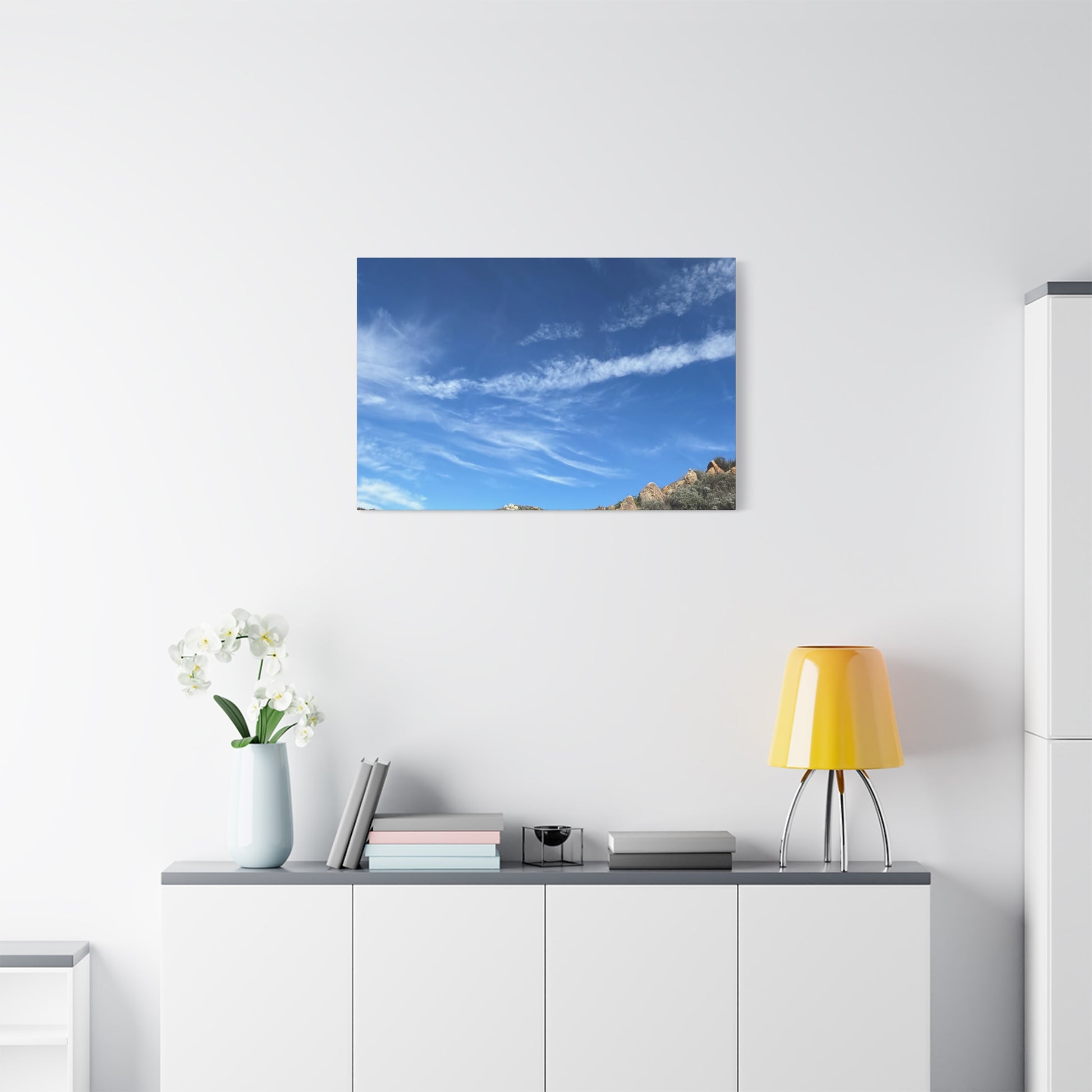 Desert Hills Under Blue Sky - Unique Frameless Canvas Wall Art - Art By Earth