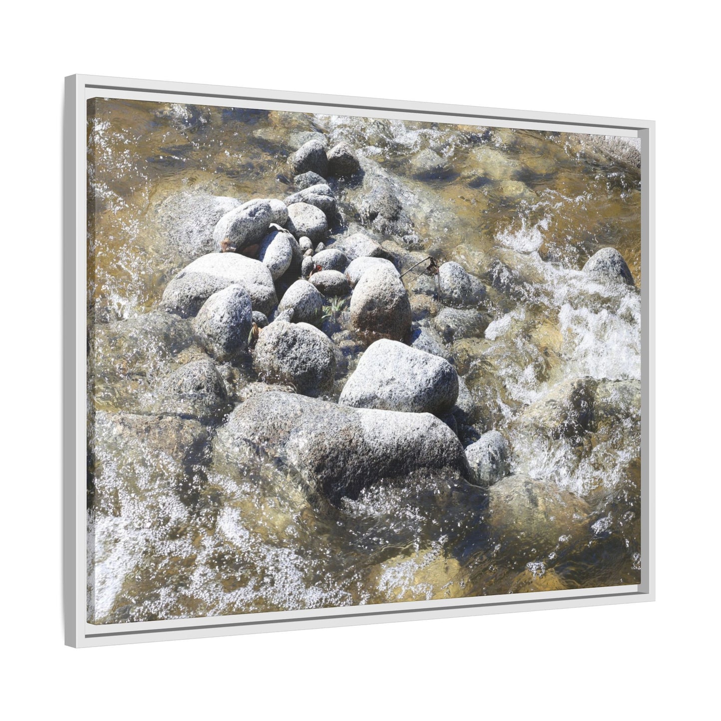 Mountain Stream Flow - Unique Stretched Canvas Wall Art - Art By Earth